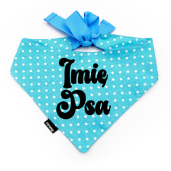 Personalized Turquoise Bandana with the name of the Dog Psiakrew