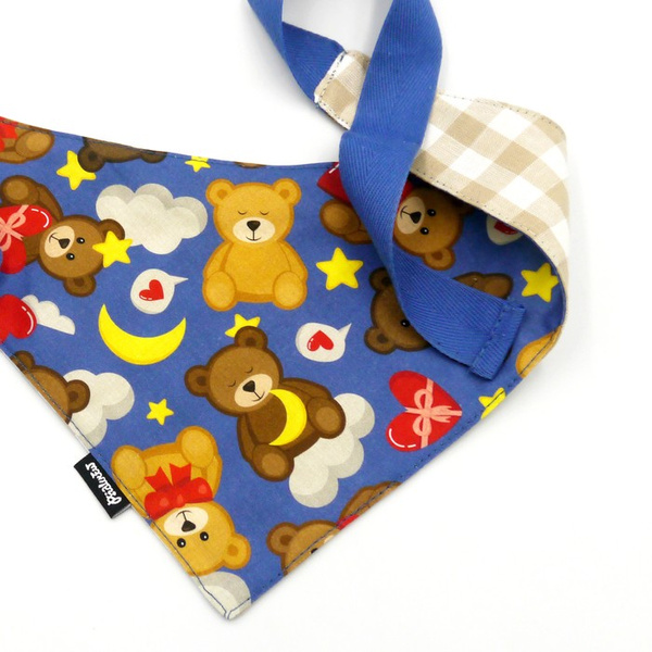 Dog Bandana Teddy Bear Psiakrew handkerchief style to tie around your pet’s neck