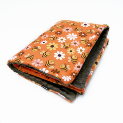 Dog Blanket Busy Bees Psiakrew, Mat, Minky fleece plaid