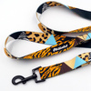 Dog Leash Wild Animals Psiakrew width 2.5 cm, 1"  wide, black snap hook 6 cm