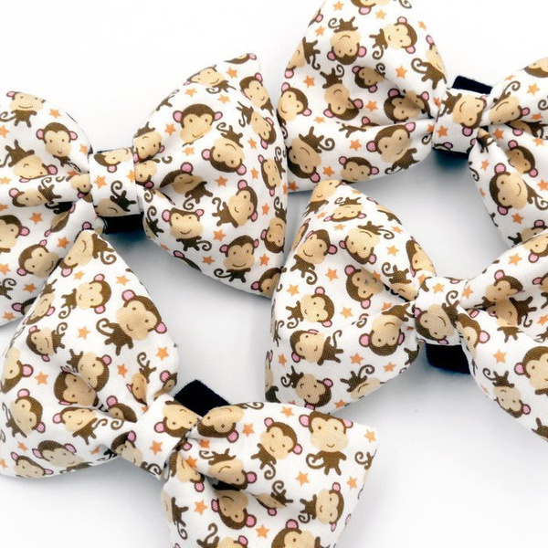 Dog Bow Tie, gift for dog, Pet Bow Tie, Bowtie, Collar Attachment, Monkey