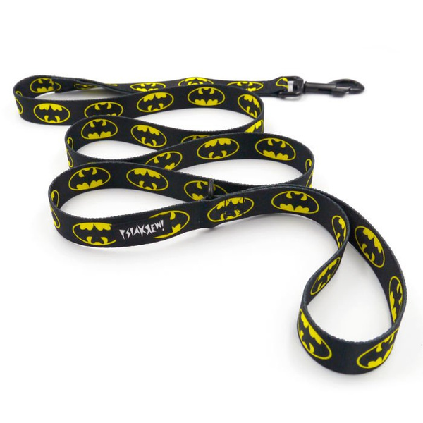 Dog Leash Batdog width 2.5 cm, 1" wide, big black snap hook 8 cm