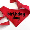 Bandana dla psa BIRTHDAY DOG Psiakrew, personalizowana chusteczka, czerwona bandana apaszka 