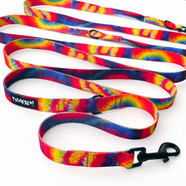 Dog Leash Tie Dye width 2 cm wide, black snap hook 7 cm