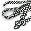 Dog Leash Checker width 2.5 cm, 1" wide, black, big snap hook 8 cm
