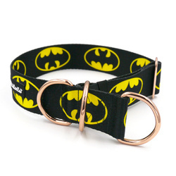 Batdog Half-Clamp-Halsband, 4 cm breit, für mittlere und größere Hunde, goldene Beschläge