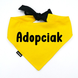 Bandana dla psa Adopciak Psiakrew, personalizowana wiązana chusteczka, żółta bandana apaszka