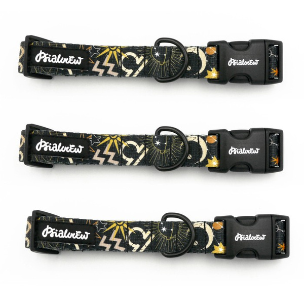 Dog Collar Psiakrew Zodiac 2.5 cm wide, black extras