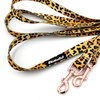 Long Dog Leash Tarzan panthera pattern, width 2 cm (0.78")  wide. rose gold snap hook 6 cm