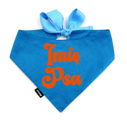 Personalizowana Niebieska Bandana z imieniem Psa Psiakrew wiązana chusteczka apaszka