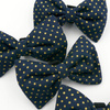 Dark Blue Dog Bow Tie, gift for dog, Gold Dots Pet Bow Tie, Bowtie, Collar Attachment