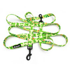Long Dog Leash Green Frogs width 2 cm (0.78")  wide, black snap hook