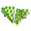 Double-sided bandana for Dog Green Frogs, spring scarf with a tunnel for the collar Psiakrew