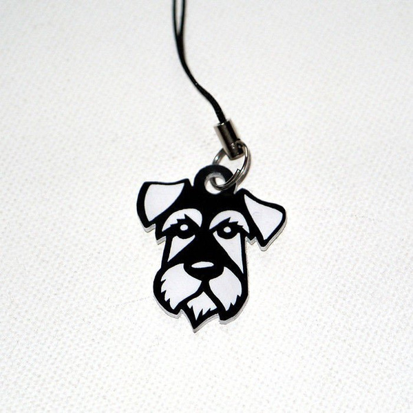 Schnauzer dog pendant, phone tag, charms