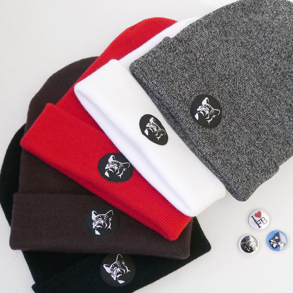 Red Winter Hat French Bulldog, Bully Team Psiakrew