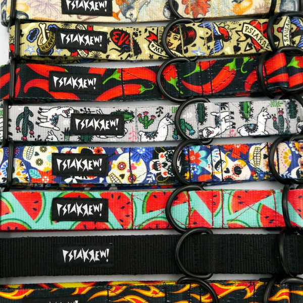 Half-choke collar Red Hot Chili, 2.5 cm wide, medium and big dogs, black extras