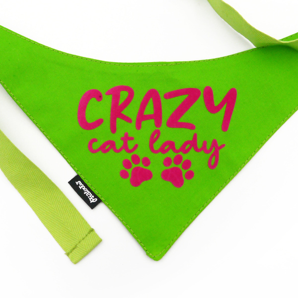 Bandana z imieniem Psa Psiakrew, personalizowana wiązana chusteczka, zielona apaszka różowy napis