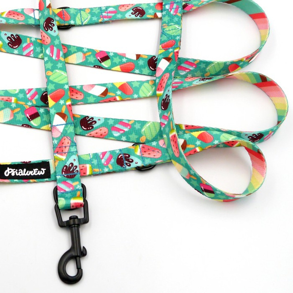 Long Dog Leash Ice Ice Baby Psiakrew width 2 cm (0.78"), black snap hook 6 cm