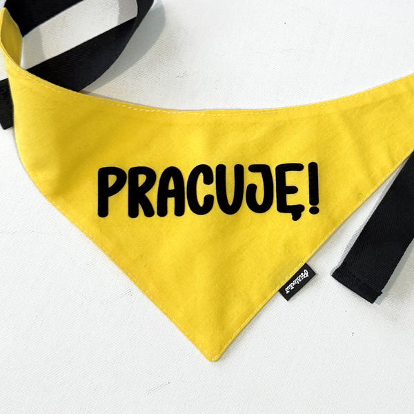 Yellow Personalized Dog Bandana, Your Logo Graphic, Tied Handkerchief, Scarf Psiakrew