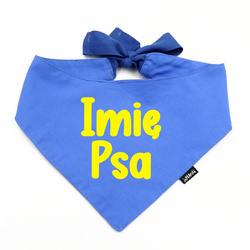 Bandana z imieniem Psa Psiakrew, personalizowana wiązana chusteczka, niebieska apaszka