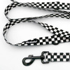 Dog Leash Checker width 2.5 cm, 1"  wide, black, big snap hook 8 cm