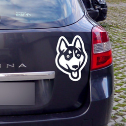 Husky Psiakrew dog car sticker for dark car bodies