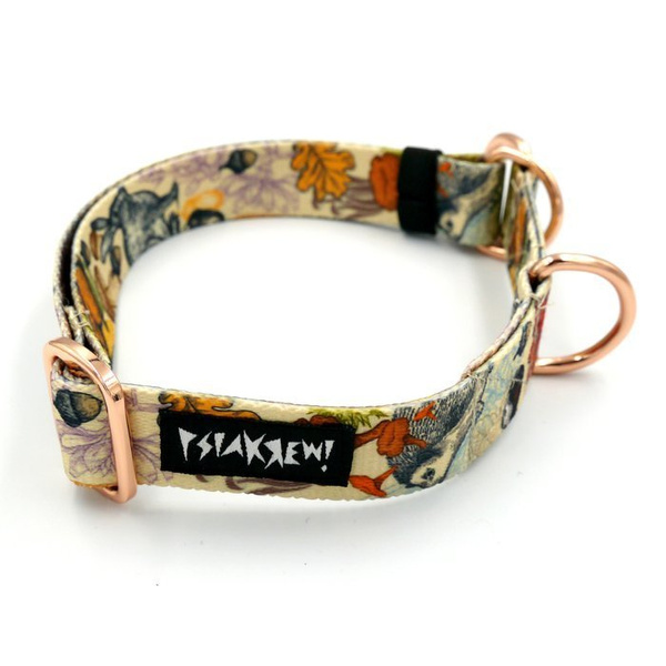 Half-choke collar Forest Treasures, 2.5 cm wide, medium and big dogs, rose gold