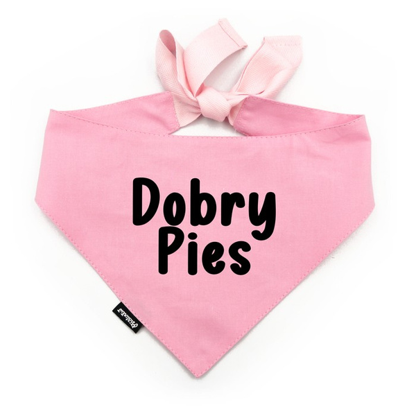 Bandana dla psa Dobry Pies Psiakrew, personalizowana wiązana chusteczka, różowa bandana apaszka 