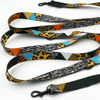 Leash for micro and small Dog; Wild Animals; adjustable; 2 cm wide, black small snap hook 4 cm