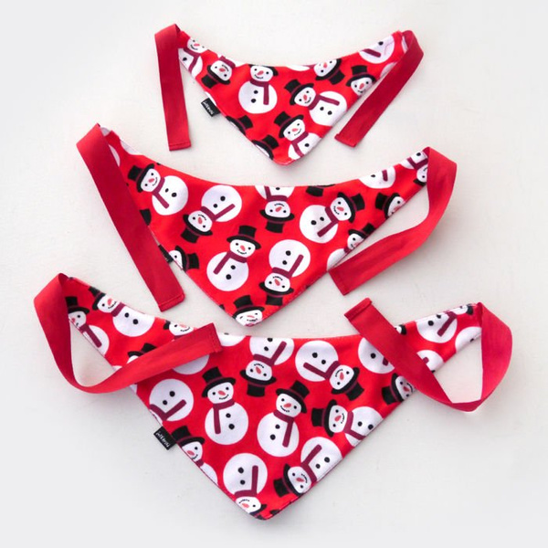 Premium Dog Bandana Snowman handkerchief style to tie around your pet’s neck