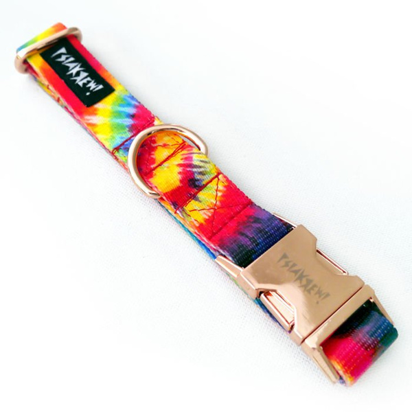 Dog Collar Psiakrew Tie Dye 2.5 cm 1" wide, pink gold