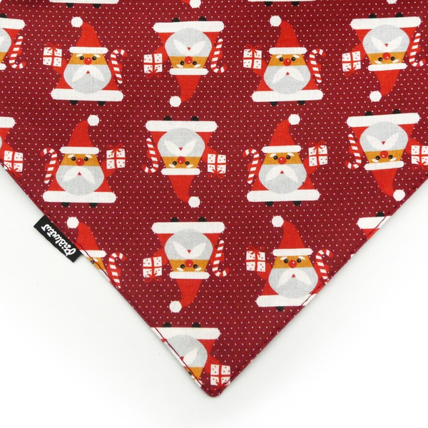 Premium Dog Bandana Santa Clauses handkerchief style to tie around your pet’s neck, Burgundy
