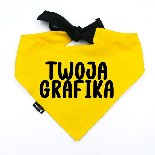Żółta Personalizowana Bandana dla psa, Twoje Logo Grafika, wiązana chusteczka, apaszka Psiakrew