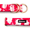 Piggy in Love Half-Clamp-Halsband, 4 cm breit, für mittlere und größere Hunde, goldene  Beschläge