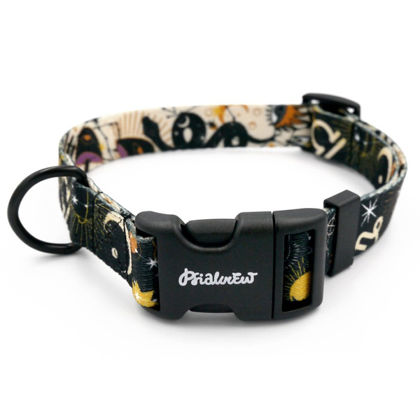 Dog Collar Psiakrew Zodiac 2.5 cm wide, black extras