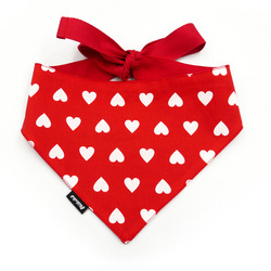 Dog bandana with Hearts pattern Psiakrew handkerchief style to tie around your pet’s neck