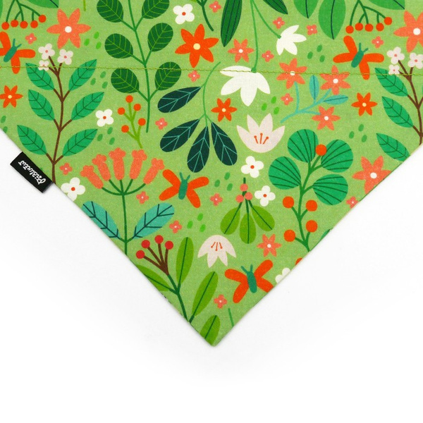 Double-sided bandana for Dog Green Frogs, spring scarf with a tunnel for the collar Psiakrew