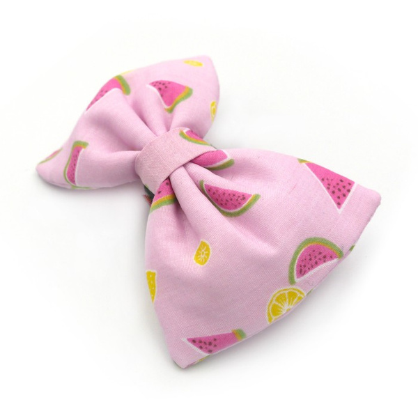 Pink Dog Bow Tie Watermelon, Pet Bow Tie, Bowtie, Collar Attachment