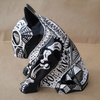 Sculpture Mexican Bull Terrier Tattoo, Day of the Dead, Dia De Los Muertos sculpture Dog skeleton