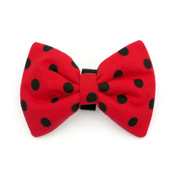 Red Dog Bow Tie with black polka dots, elegant classic Psiakrew bow