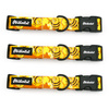 Dog Collar Busy Bees Psiakrew 2.5 cm 1" wide, black fittings
