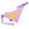 Liliowa Personalizowana Bandana z imieniem Psa Psiakrew wiązana chusteczka, żółty napis