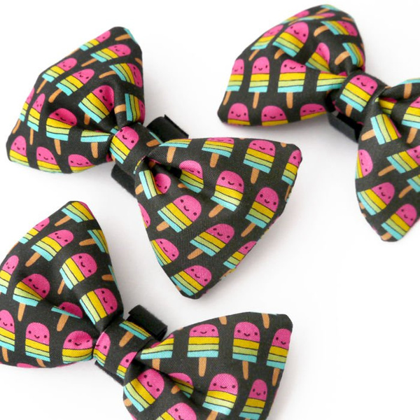 Dog Bow Tie, gift for dog, Pet Bow Tie, Bowtie, Collar Attachment, Icecream