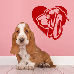 Basset Love Dog wall decal Psiakrew