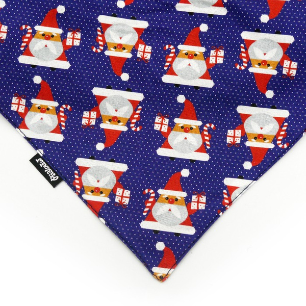 Premium Dog Bandana Santa Clauses handkerchief style to tie around your pet’s neck, Dark blue