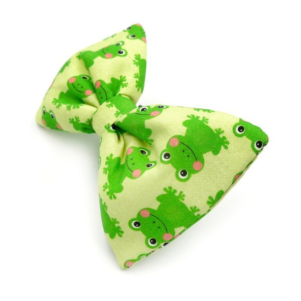 Dog Bow Tie Cat Pet- Green Frogs, Psiakrew