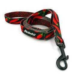 Dog Leash Red Hot Chili width 2 cm 0.78 ", black extras