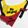 Bandana dla psa BIG BROTHER Psiakrew, personalizowana wiązana chusteczka, czerwona bandana apaszka 