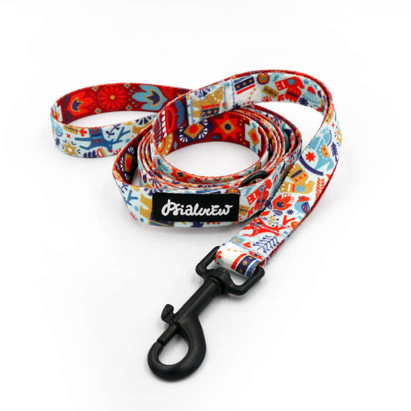 City-Leine für Dog Winter Folk Breite 2 cm, schwarzer Karabiner 7 cm