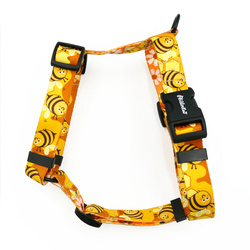 Dog Harness Guard “Busy Bees” by Psiakrew – 2.5 cm, Black Hardware